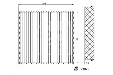 Febi Bilstein 176020 Filtr, wentylacja przestrzeni pasażerskiej