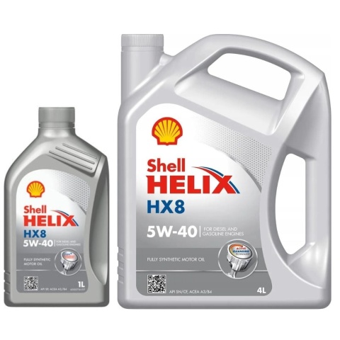 SHELL HELIX HX8 5W-40 5L - ZESTAW 4+1L
