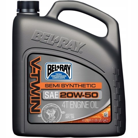 BEL-RAY V-TWIN SEMI SYNTHETIC 4T 20W-50 4L