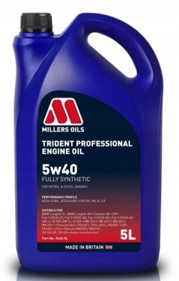 MILLERS OILS TRIDENT PROFESSIONAL 5W-40 5L