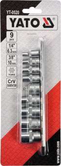 YATO YT-0520 Klucze nasadowe torx e5-e16 9 szt.