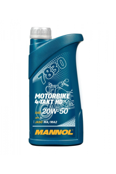 MANNOL OLEJ SILNIKOWY 4T MOTORBIKE HD 20W-50 1L V-TWIN MA2 SEMISYNTETYK (JASO MA/MA2, API SL) (7830)