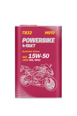 MANNOL OLEJ SILNIKOWY 4T MOTORBIKE 15W-50 1L ESTER + MA2 SEMISYNTETYK METALOWA PUSZKA (7832)