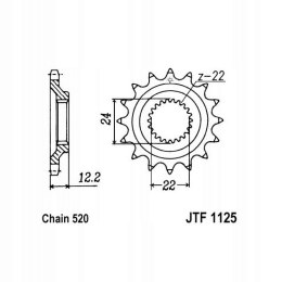 JT Zębatka przednia Jt JTF1125,15