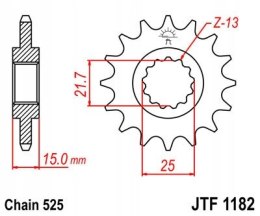 JT Zębatka przednia Jt JTF1182,15