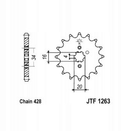 JT Zębatka przednia Jt JTF1263,17