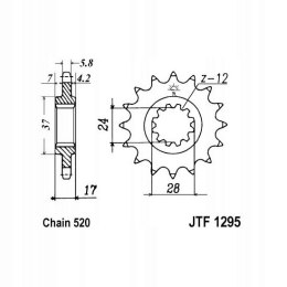 JT Zębatka przednia Jt JTF1295,14