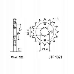 JT Zębatka przednia Jt JTF1321,12