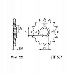JT Zębatka przednia Jt JTF507,15