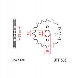 JT Zębatka przednia Jt JTF563,14