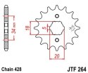JT Zębatka przednia stal JT 428 z.17 JTF264,17