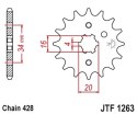 JT Zębatka przednia stal łańcuch 428 ilość zębów 13 SUZUKI RM, TF, TS;