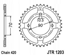 JT Zębatka tylna Jt JTR1203,42