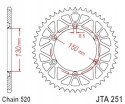 JT Zębatka tylna aluminium JT 520 z.49 JTA251,49BLK