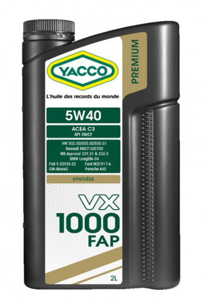 YACCO VX 1000 FAP 5W-40 2L