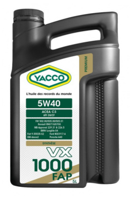 YACCO VX 1000 FAP 5W-40 5L